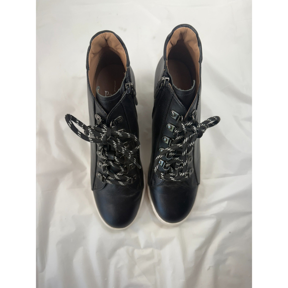 Linea Paolo FINA Ankle Booties wedge sneaker 8.5 M Black - Picture 7 of 16